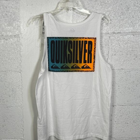 Quiksilver Men's Long Fade MT1 Tank Top white graphic Small - Picture 1 of 6